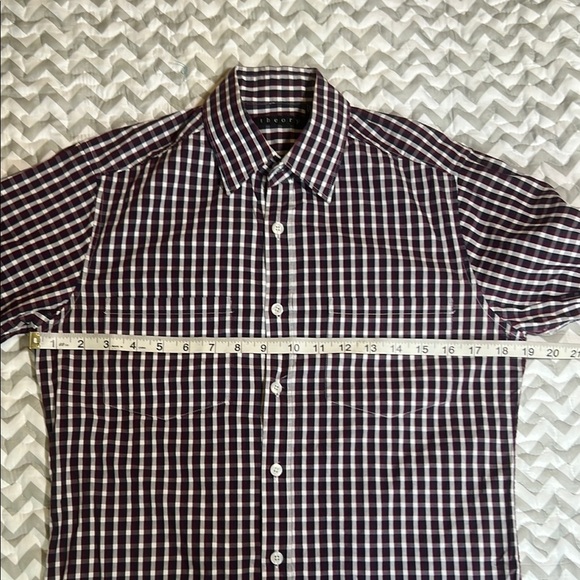 Theory Women's Plaid Button Down Shirt Purple Blue White sz XS - Picture 7 of 9